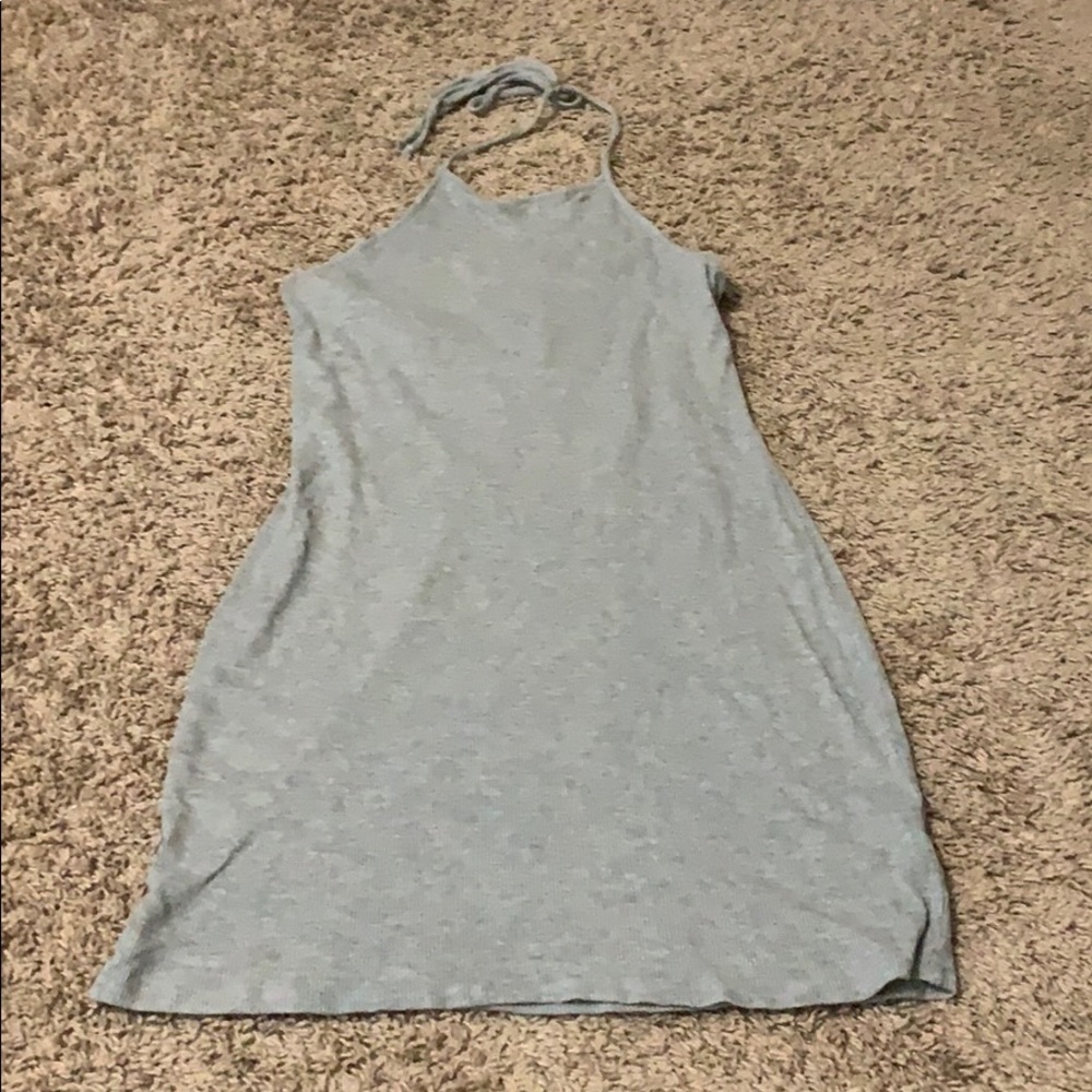 Ribbed halter dress